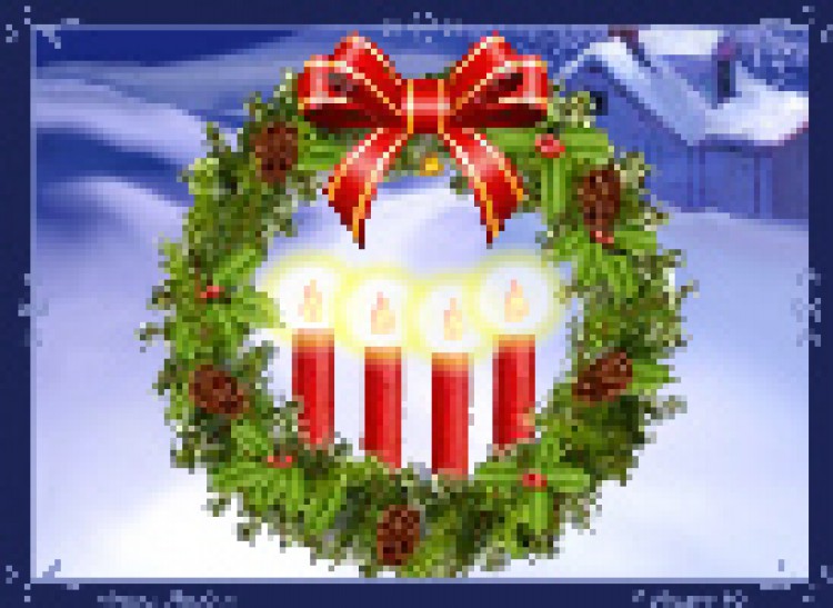 Advents-E-card Rennschlitten SantaRacing Bild 1